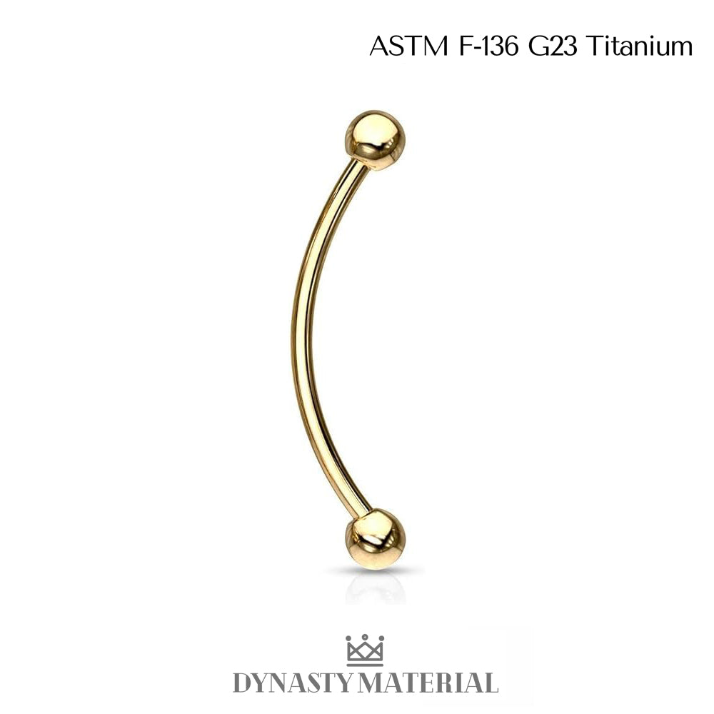 ASTM F136 Gold Titanium Curved Barbell