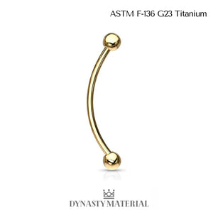 ASTM F136 Gold Titanium Curved Barbell