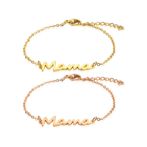 18K Gold Mama Chain Link Bracelet